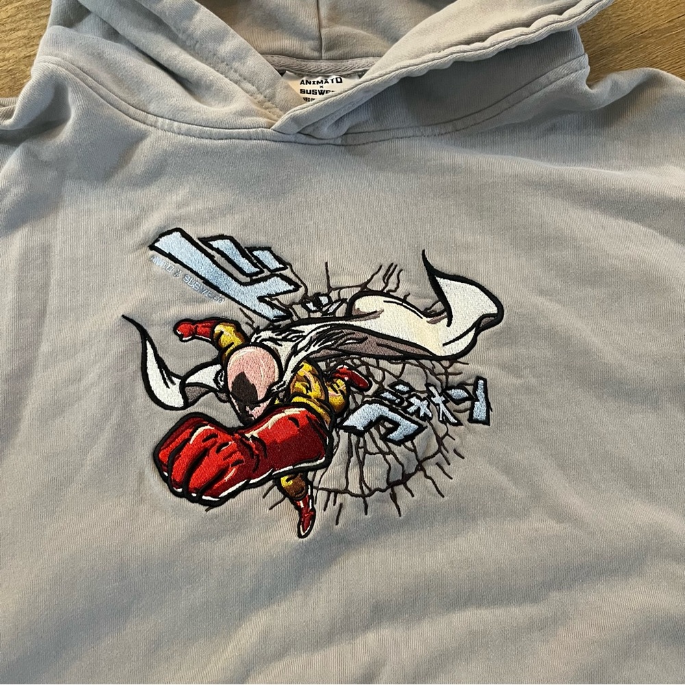 Rare Animato x Susweeb Saitama One Punch Man Anime Manga Hoodie Sweatshirt - Picture 3 of 9